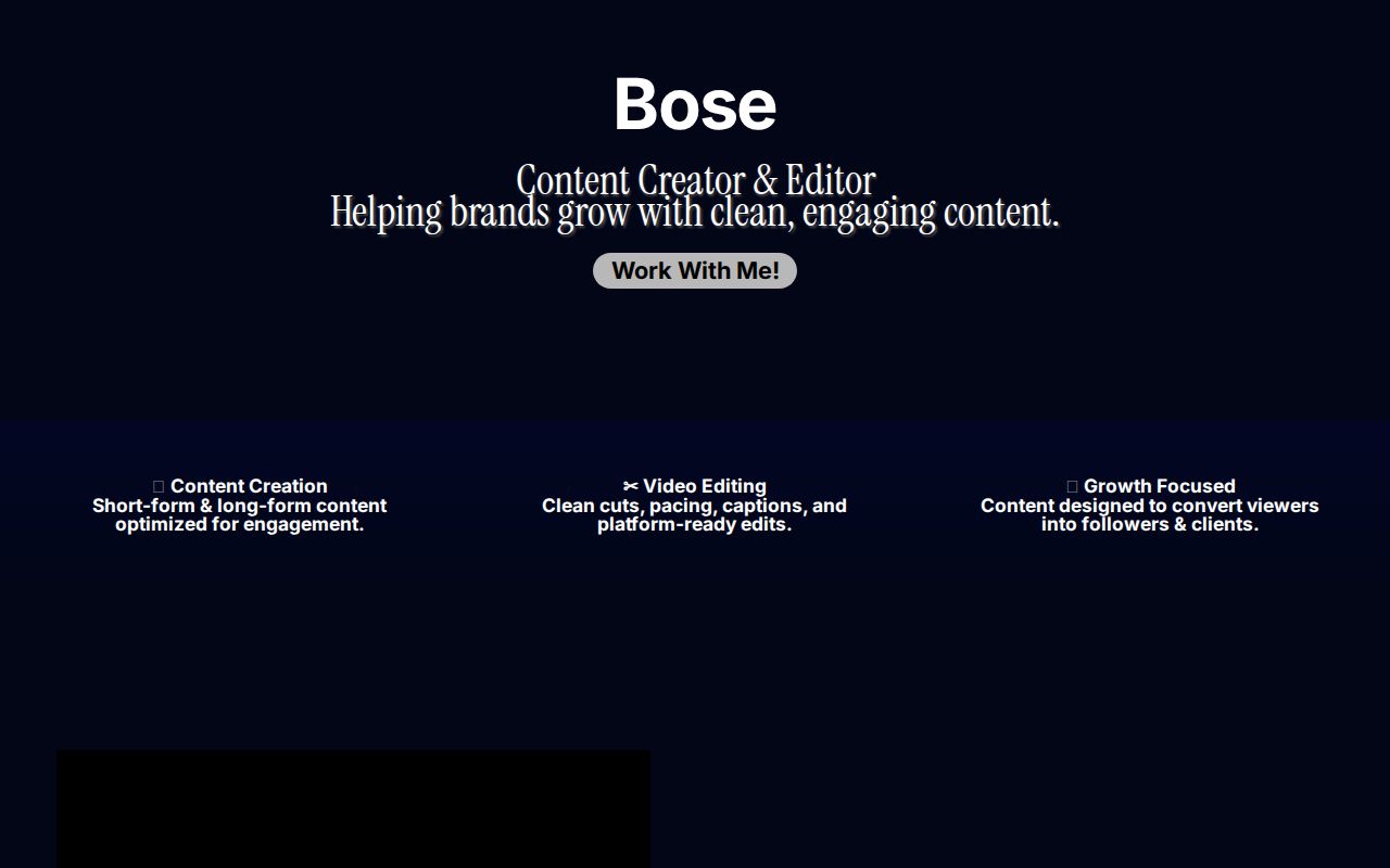 Carrd profile picture for @bose